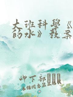 大班科学《有趣的水》教案