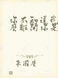 你不知道我为什么离开你是什么歌的歌词