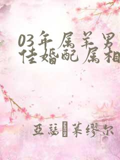 03年属羊男最佳婚配属相