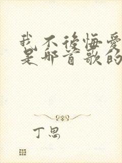 我不后悔爱上你是哪首歌的歌词