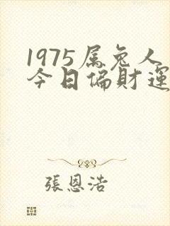 1975属兔人今日偏财运