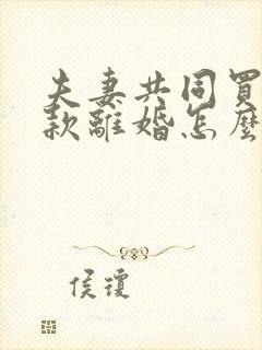 夫妻共同买房贷款离婚怎么办