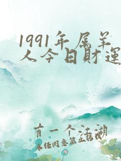 1991年属羊人今日财运