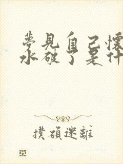 梦见自己怀孕羊水破了是什么预兆