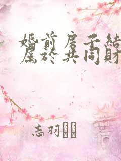 婚前房子结婚后属于共同财产吗