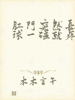 肛门突然长个肉球一碰就疼