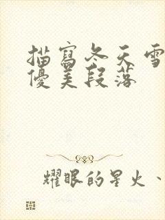 描写冬天雪景的优美段落