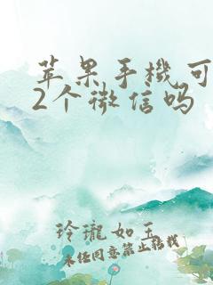 苹果手机可以登2个微信吗