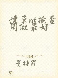 怀孕nt检查几周做最好