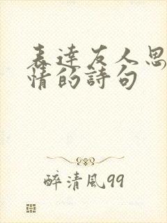 表达友人思念之情的诗句