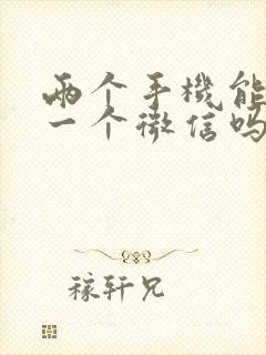 两个手机能同步一个微信吗怎么弄