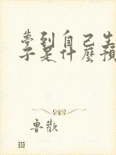 梦到自己生了儿子是什么预兆