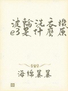 波轮洗衣机出现e3是什么原因怎么解决