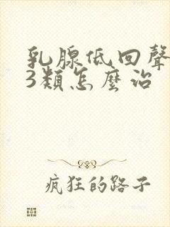 乳腺低回声结节3类怎么治