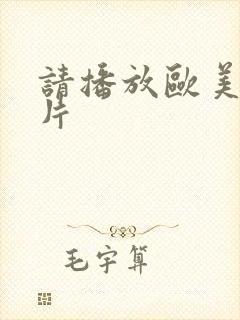 请播放欧美一级片