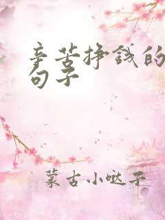 辛苦挣钱的幽默句子