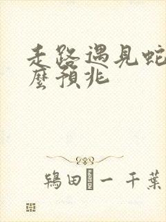 走路遇见蛇是什么预兆