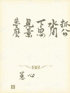 梦见下水抓鱼什么意思周公解梦