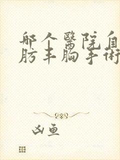 哪个医院自体脂肪丰胸手术好