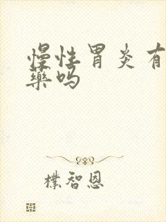 慢性胃炎有什么药吗