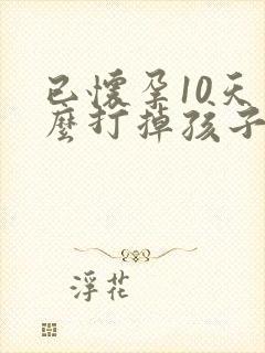 已怀孕10天怎么打掉孩子