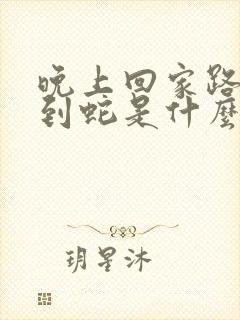 晚上回家路上遇到蛇是什么征兆