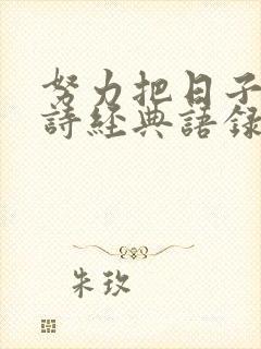 努力把日子过成诗经典语录