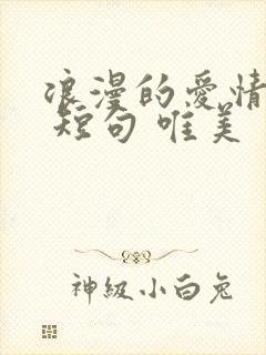 浪漫的爱情句子 短句 唯美