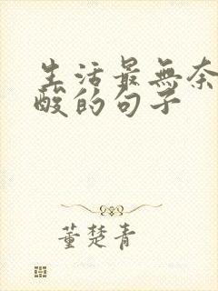 生活最无奈最心酸的句子