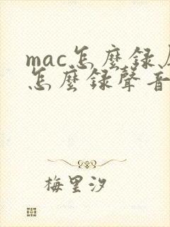 mac怎么录屏怎么录声音
