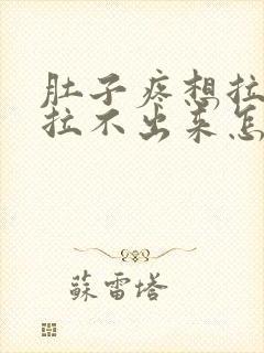 肚子疼想拉屎又拉不出来怎么办