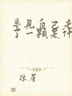 梦见自己老牙掉了一颗是什么预兆