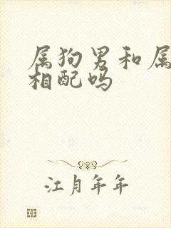 属狗男和属狗女相配吗