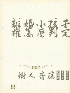 离婚小孩子抚养权怎么判定给女方