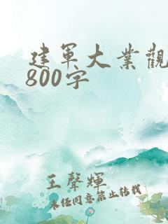 建军大业观后感800字