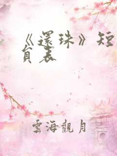 《还珠》短剧演员表