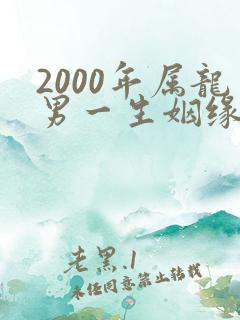 2000年属龙男一生姻缘