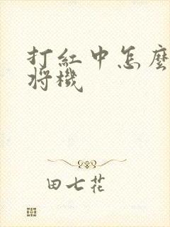 打红中怎么调麻将机