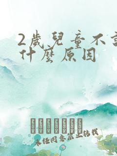 2岁儿童不说话什么原因