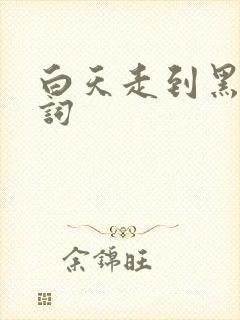 白天走到黑夜歌词