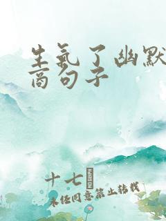 生气了幽默高情商句子