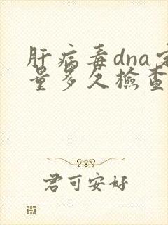 肝病毒dna定量多久检查一次