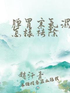 脾胃寒气湿气重怎样祛除