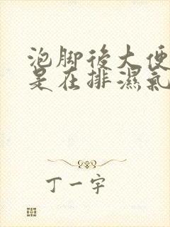 泡脚后大便粘湿是在排湿气吗