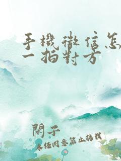 手机微信怎么拍一拍对方