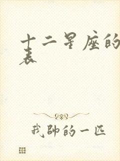 十二星座的星盘表