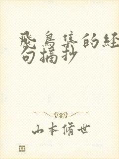 飞鸟集的经典名句摘抄