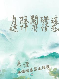 月隐阑珊这歌表达什么情感