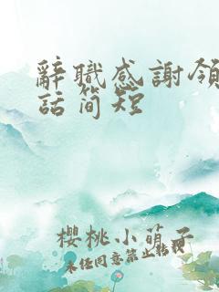 辞职感谢领导的话简短