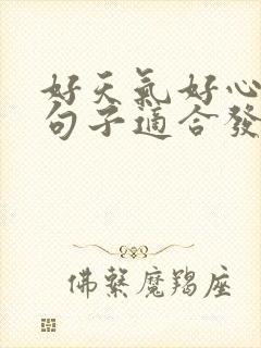 好天气好心情的句子适合发朋友圈